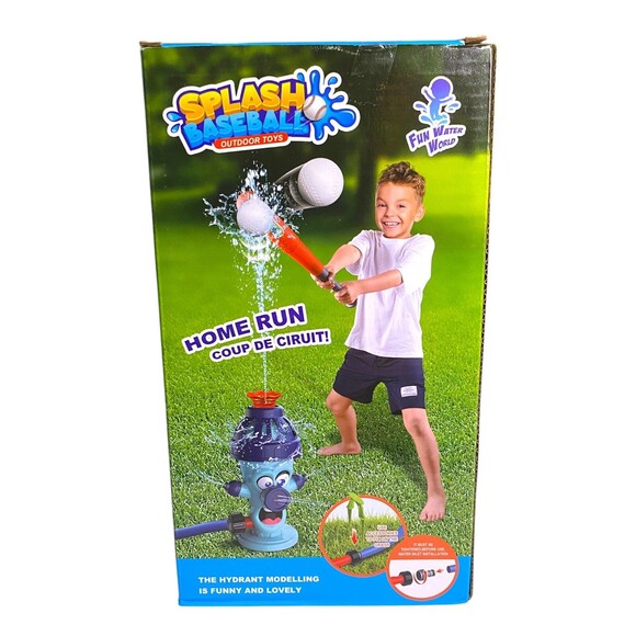 Water Sprinkler Baseball Toy Set Cartoon Hydrant Summer Outdoor Fun NEW In Box - Picture 5 of 9